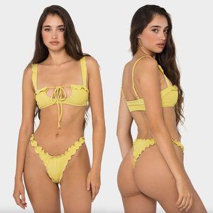 Khassani Shiny Yellow ALMA Bikini Set {L/M}